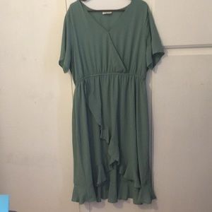 Dark mint green dress